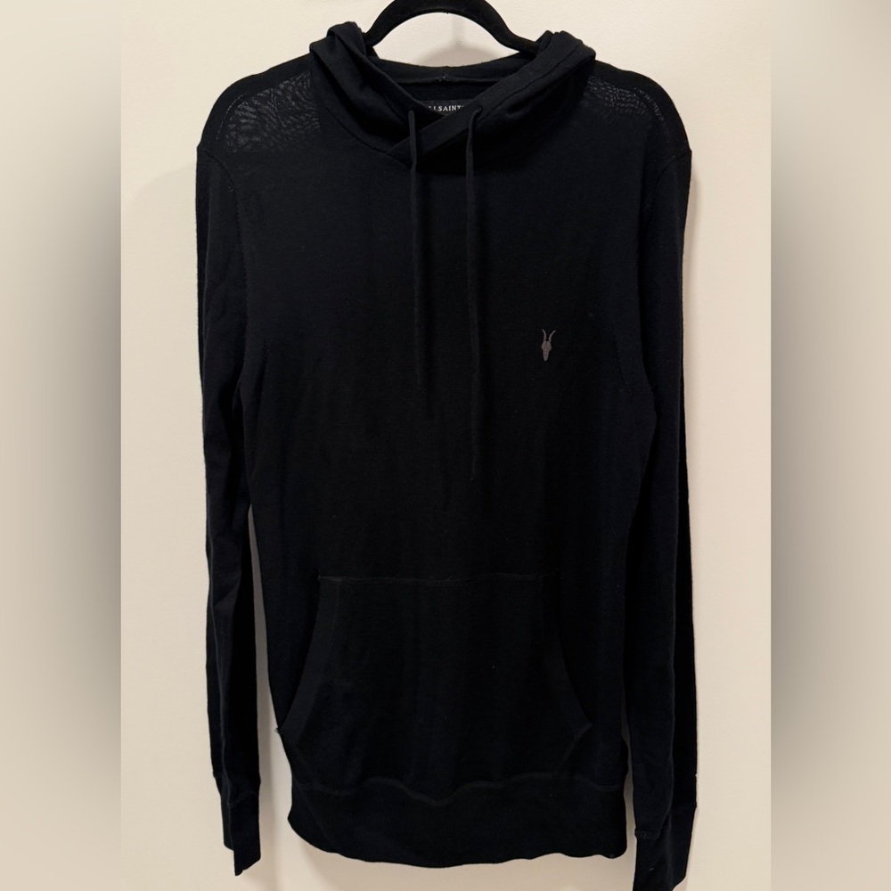 All Saints Slim Fit Black Hoodie